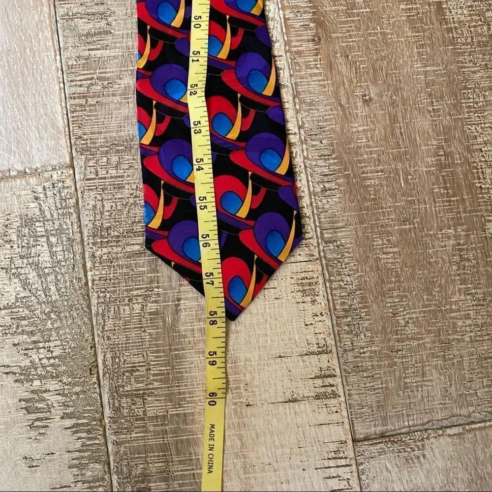 Givenchy multi colors geometric silk vintage tie